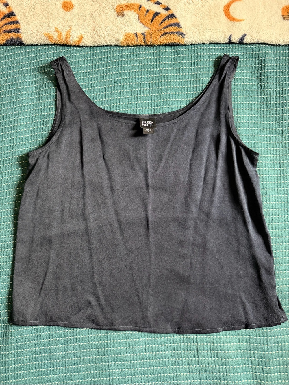 Eileen Fisher Black Silk-Crepe Scoop-Neck Camisole